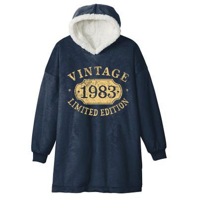 Vintage 1983 Birthday 39th Limited Edition Hooded Wearable Blanket