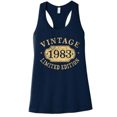 Vintage 1983 Birthday 39th Limited Edition Women's Racerback Tank