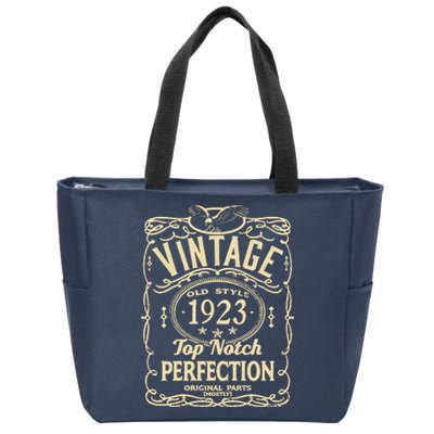 Vintage 100th Birthday top notch 1923 Zip Tote Bag