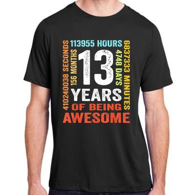 Vintage 13th Birthday Shirt Gift 13 Years Old Being Awesome Adult ChromaSoft Performance T-Shirt