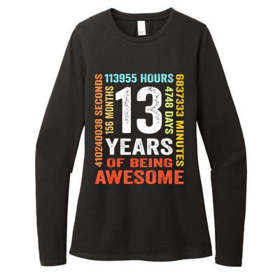 Vintage 13th Birthday Shirt Gift 13 Years Old Being Awesome Womens CVC Long Sleeve Shirt