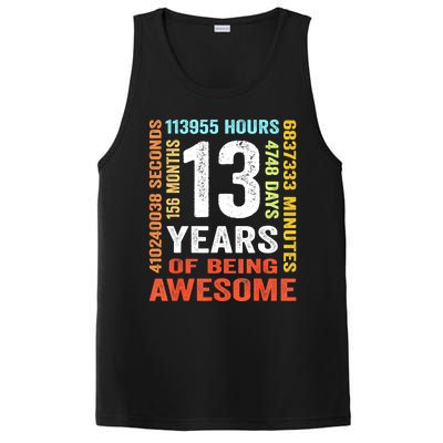 Vintage 13th Birthday Shirt Gift 13 Years Old Being Awesome PosiCharge Competitor Tank