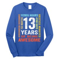 Vintage 13th Birthday Shirt Gift 13 Years Old Being Awesome Long Sleeve Shirt