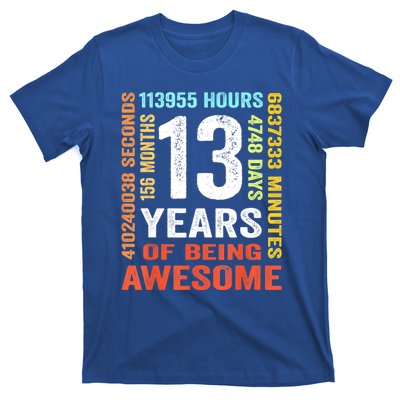 Vintage 13th Birthday Shirt Gift 13 Years Old Being Awesome T-Shirt