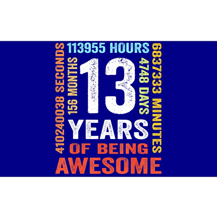 Vintage 13th Birthday Shirt Gift 13 Years Old Being Awesome Bumper Sticker