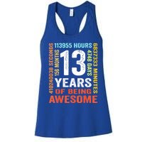 Vintage 13th Birthday Shirt Gift 13 Years Old Being Awesome Women's Racerback Tank