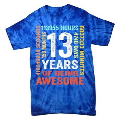 Vintage 13th Birthday Shirt Gift 13 Years Old Being Awesome Tie-Dye T-Shirt