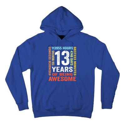 Vintage 13th Birthday Shirt Gift 13 Years Old Being Awesome Tall Hoodie