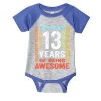 Vintage 13th Birthday Shirt Gift 13 Years Old Being Awesome Infant Baby Jersey Bodysuit