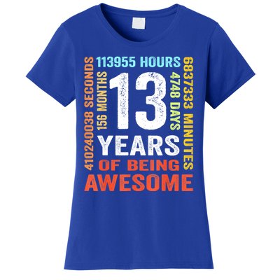 Vintage 13th Birthday Shirt Gift 13 Years Old Being Awesome Women's T-Shirt