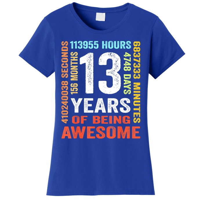 Vintage 13th Birthday Shirt Gift 13 Years Old Being Awesome Women's T-Shirt