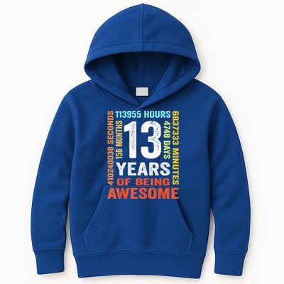 Vintage 13th Birthday Shirt Gift 13 Years Old Being Awesome Kids Hoodie