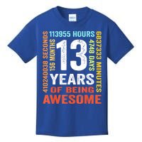 Vintage 13th Birthday Shirt Gift 13 Years Old Being Awesome Kids T-Shirt