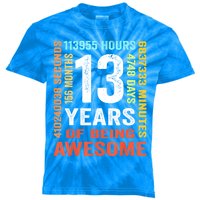 Vintage 13th Birthday Shirt Gift 13 Years Old Being Awesome Kids Tie-Dye T-Shirt