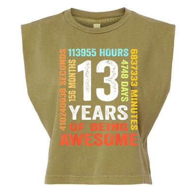 Vintage 13th Birthday Shirt Gift 13 Years Old Being Awesome Garment-Dyed Women's Muscle Tee