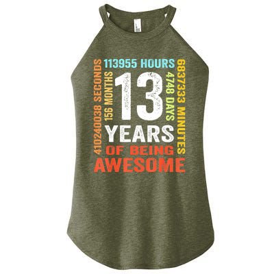 Vintage 13th Birthday Shirt Gift 13 Years Old Being Awesome Women's Perfect Tri Rocker Tank