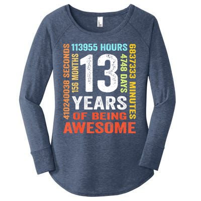 Vintage 13th Birthday Shirt Gift 13 Years Old Being Awesome Women's Perfect Tri Tunic Long Sleeve Shirt