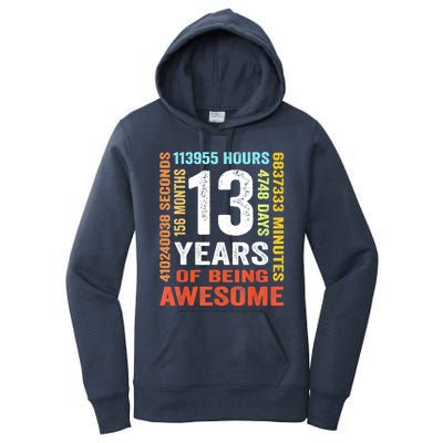 Vintage 13th Birthday Shirt Gift 13 Years Old Being Awesome Women's Pullover Hoodie