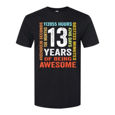 Vintage 13th Birthday Shirt Gift 13 Years Old Being Awesome Softstyle CVC T-Shirt