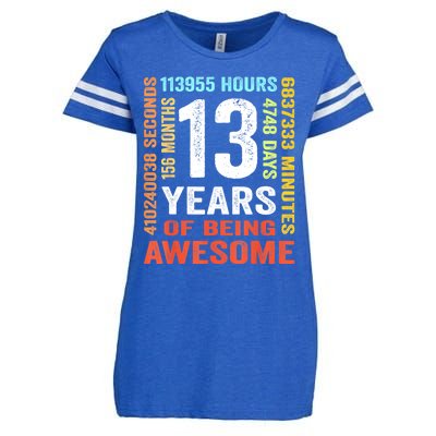 Vintage 13th Birthday Shirt Gift 13 Years Old Being Awesome Enza Ladies Jersey Football T-Shirt