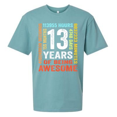 Vintage 13th Birthday Shirt Gift 13 Years Old Being Awesome Sueded Cloud Jersey T-Shirt