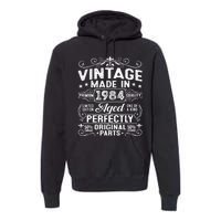 Vintage 1984 Bday 40 Year Old Retro 40th Birthday Gifts Premium Hoodie