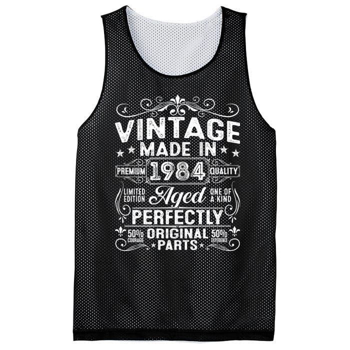 Vintage 1984 Bday 40 Year Old Retro 40th Birthday Gifts Mesh Reversible Basketball Jersey Tank