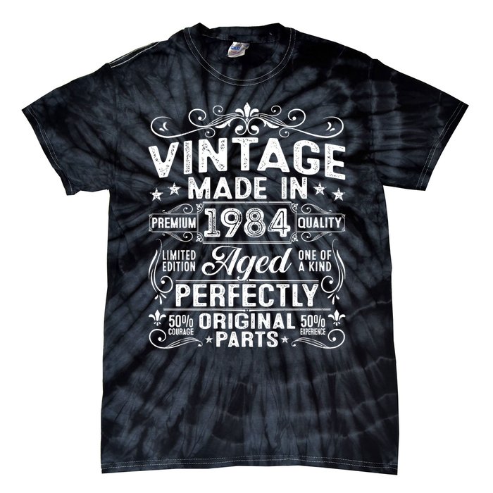 Vintage 1984 Bday 40 Year Old Retro 40th Birthday Gifts Tie-Dye T-Shirt