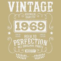 VINTAGE 1969 Birth Year Birthday Funny Quotes Retro Graphic Button