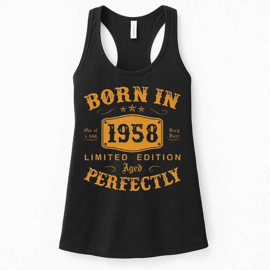 Vintage 1958 Birthday Celebration 65th Year Gift Womens Tank Top