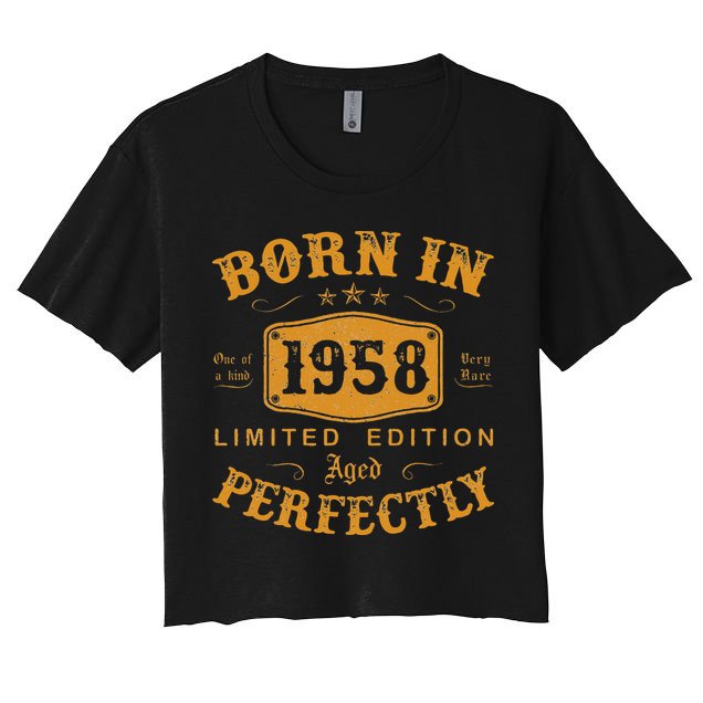 Vintage 1958 Birthday Celebration 65th Year Gift Crop Top