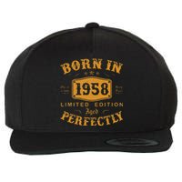 Vintage 1958 Birthday Celebration 65th Year Gift Wool Snapback Cap