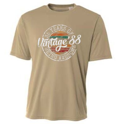 Vintage 1988 Bday Stamp 35th Birthday Gifts 35 Year Old Cooling Performance Crew T-Shirt