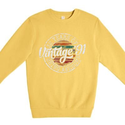 Vintage 1991 Bday Stamp 32nd Birthday Gifts 32 Year Old Premium Crewneck Sweatshirt