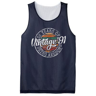 Vintage 1991 Bday Stamp 32nd Birthday Gifts 32 Year Old Mesh Reversible Basketball Jersey Tank