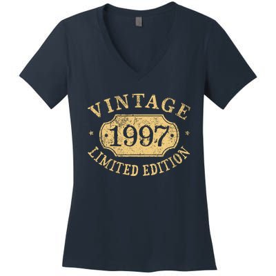 Vintage 1997 Birthday 25th Limited Edition Women's V-Neck T-Shirt