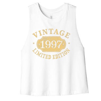 Vintage 1997 Birthday 25th Limited Edition Women's Racerback Cropped Tank