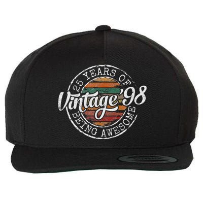 Vintage 1998 Bday Stamp 25th Birthday Gifts 25 Year Old Wool Snapback Cap