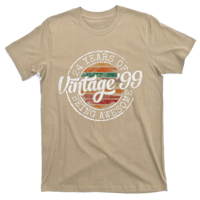 Vintage 1999 Bday Stamp 24th Birthday Gifts 24 Year Old T-Shirt