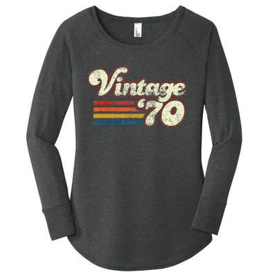 Vintage 1970 Birthday Women's Perfect Tri Tunic Long Sleeve Shirt