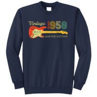 Vintage 1958 Birthday Gifts Guitar Lovers 65th Birthday Sweatshirt