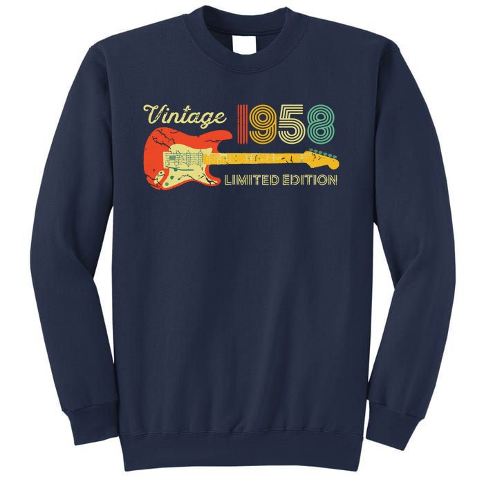 Vintage 1958 Birthday Gifts Guitar Lovers 65th Birthday Sweatshirt