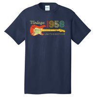 Vintage 1958 Birthday Gifts Guitar Lovers 65th Birthday Tall T-Shirt