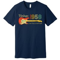 Vintage 1958 Birthday Gifts Guitar Lovers 65th Birthday Premium T-Shirt