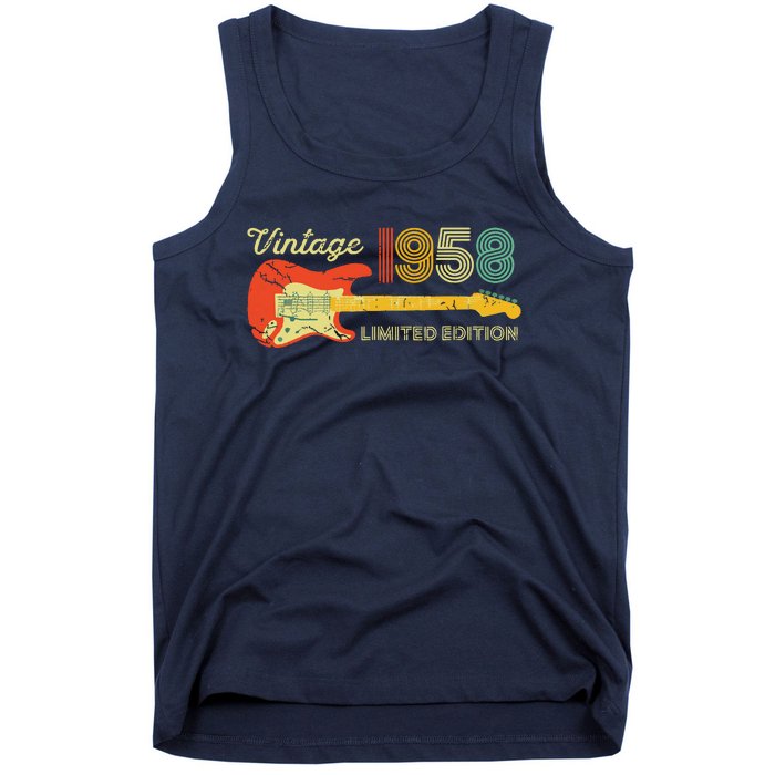 Vintage 1958 Birthday Gifts Guitar Lovers 65th Birthday Tank Top