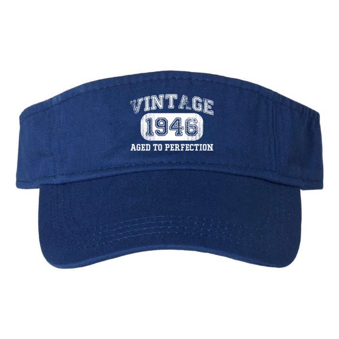 Vintage 1946 Birthday Funny Gift 76 Years Old 76th Bday Gift Funny Gift Valucap Bio-Washed Visor