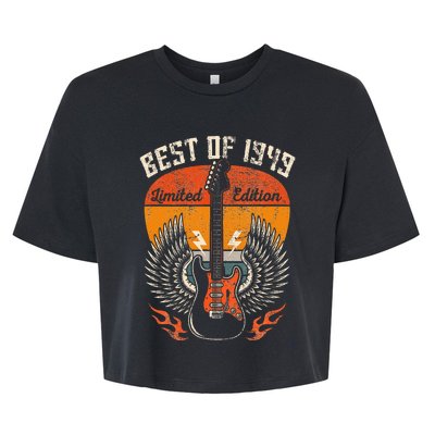 Vintage 1949 Birthday Gifts Guitar Lovers 75th Bella+Canvas Jersey Crop Tee