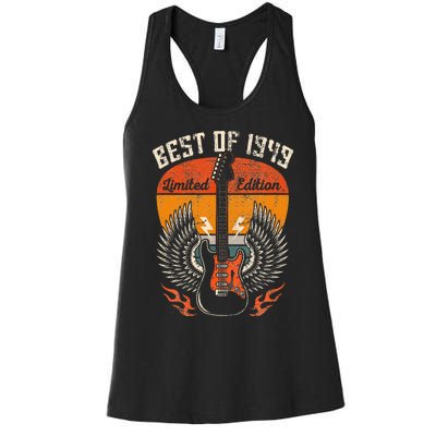 Vintage 1949 Birthday Gifts Guitar Lovers 75th Women's Racerback Tank