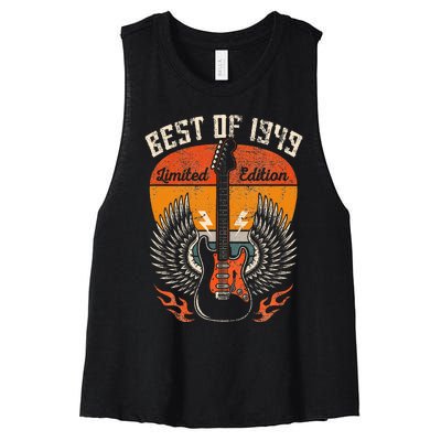 Vintage 1949 Birthday Gifts Guitar Lovers 75th Women's Racerback Cropped Tank