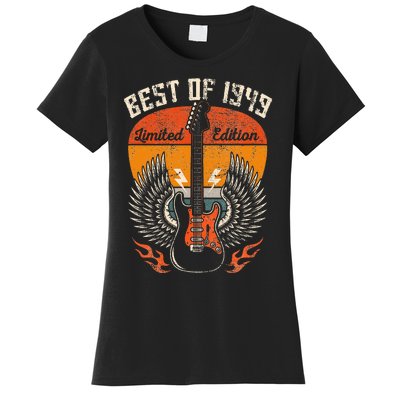 Vintage 1949 Birthday Gifts Guitar Lovers 75th Women's T-Shirt